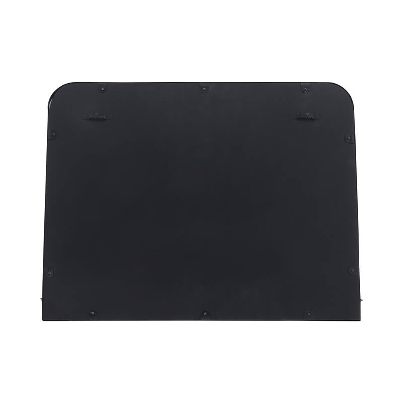 24"Lx3.75"Wx18"H Mirror with Folding Shelf, Black/Brown Finish, Made